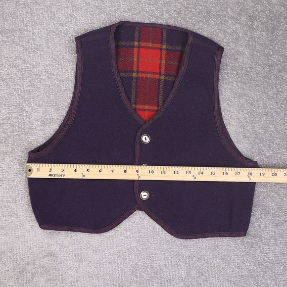 VTG Womens Fleece Button Down Small Purple Sleeveless Sweater Vest - Picture 4 of 10